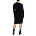 thumbnail image 3 of Jessica Simpson Women's Long Sleeve Fleece Dress (Black, XXL), 3 of 6