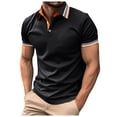 thumbnail image 4 of Kcolen Men's Polo Shirts Tall Men's Casual Business Color Block Ribbed Lapel Button Down T Shirt Comfortable Stylish Wear Casual Beach Basic, 4 of 8