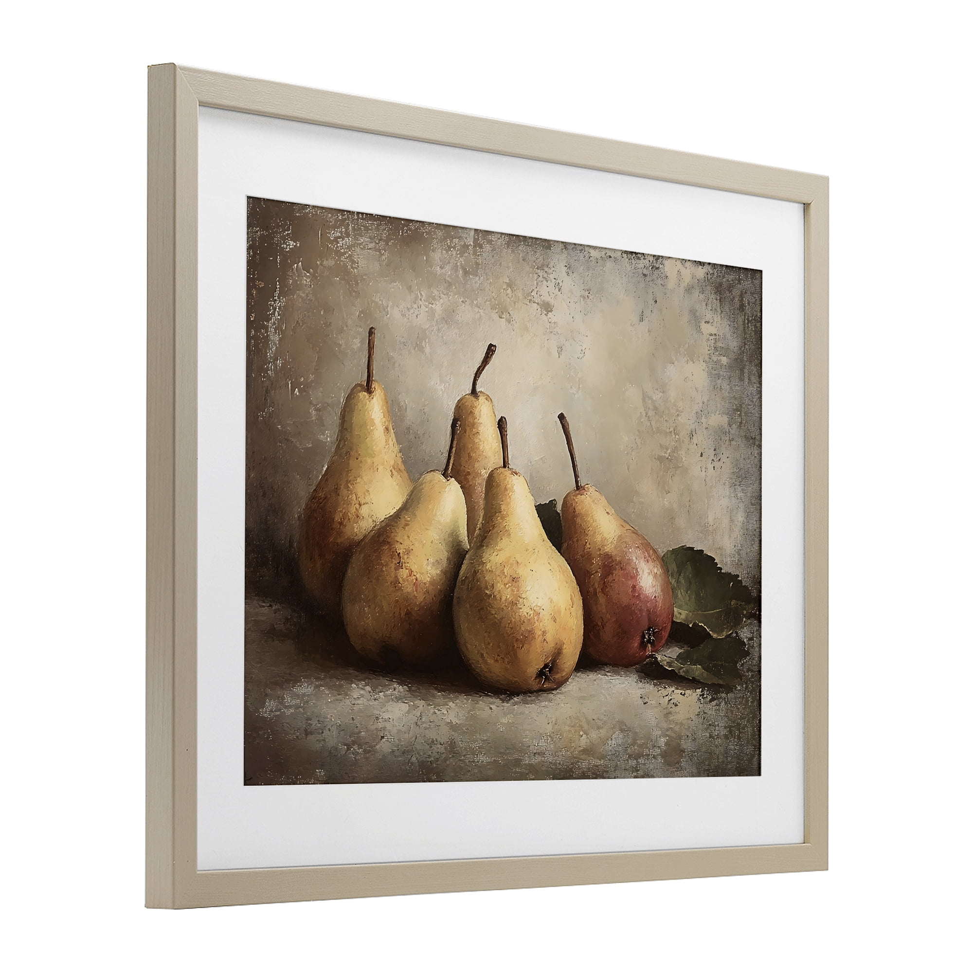 Stupell Industries Neutral Pear Still Life Birch Framed Print Under Glass, design by Franklyn Gregory