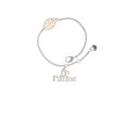 thumbnail image 2 of Delight Jewelry Goldtone Large Je T'aime - Silvertone Leaf Delicate Bracelet, 6.25+1.75", 2 of 4