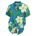 thumbnail image 3 of NAMTYQX Men's Casual Button-Down Shirts Loose Fit Lapel Soft Plus Size Button Down Tropical Print Light Short Sleeve Casual Hawaiian Shirts Dark Green Size M, 3 of 5