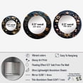 thumbnail image 4 of Designart "Ancient Gold Blue Compass Geometric Navigation I" Modern Round Mirror Set of 3 - Abstract Gold Round Living Room Wall Mirror Set, 4 of 5