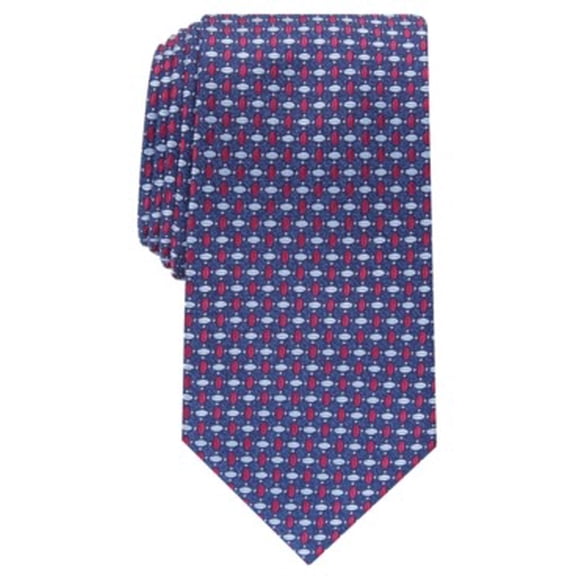 Perry Ellis Mens Tie Necktie One Size Red Geometric Hiller Neat