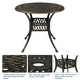 thumbnail image 3 of Hassch 35.4" Outdoor Dining Table, Patio Cast Aluminum Table, Round Bistro Table with 2" Umbrella Hole for Kitchen, Garden, Backyard, Bronze, 3 of 9
