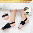 thumbnail image 5 of Adjustable Bunion Corrector, Day and Night Wear for Pain Relief - Unisex Design, Soft Silicone Pads, Machine Washable (2-Pack, Black)​, 5 of 6