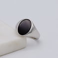 thumbnail image 2 of Natural Black Onyx Gemstone Ring, Oval Cut Ring, 925 Sterling Silver Men's Ring, 2 of 5