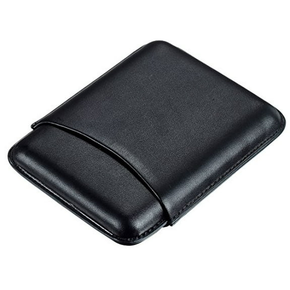 Visol Carmora Black Leather Cigar Case, 5 Cigars