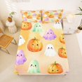 thumbnail image 5 of Manfei Halloween Ghost Print Queen Sheets,Gothic Skeleton Pattern Queen Sheet Sets,4 Pieces,1 Flat Sheet,1 Fitted Sheet and 2 Pillowcases, 5 of 6