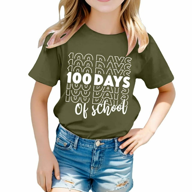 T-Shirts d'Été pour Garçons et Filles, Imprimé Graphique Décontracté, Col Rond, Manches Courtes, Pull-Over, T-Shirts de Printemps pour Garçon 12-13T