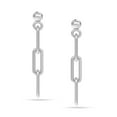 thumbnail image 5 of LeCalla 925 Sterling Silver Light-Weight Italian Paper Clip Link-Chain Drop Liner Stud Earrings Jewelry for Women and Teen 30MM, 5 of 7