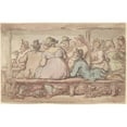 thumbnail image 2 of Thomas Rowlandson 18x13 Gold Ornate Wood Frame and Double Matted Museum Art Print Titled - The Best Booth in the Fair (ca. 1780-1825), 2 of 4