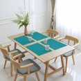 thumbnail image 6 of Teal 1 Pcs Placemats, Farmhouse Solid Turquoise Color Modern Art Washable Wipeable Table Mats for Dining Tables, Indoor Outdoor Kitchen Place Mats for Holiday Party Table Decor, 6 of 9
