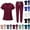 #01 Wine, variant on Women's Scrub Set - Stretch V-Neck Short Sleeve Top & Elastic Waistband Jogger Style Pants Uniforms Nursing Scrubs Workwear, #01 Wine, M