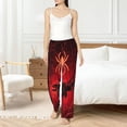 thumbnail image 4 of Fotbe Black Spider Web With Spiders Pantalones de Pijama para Mujer, Pantalones de Dormir, Pantalones Pj con Cordón y Bolsillos-3X-Large, 4 of 6