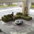thumbnail image 4 of Oversized 162" Modular L-Shaped Sofa, Modern Chenille Deep Seat Sectional Couch with 6 Pillows, Space-Saving Free Combination Sofa for Living Room and Bedroom, No Assembly Needed, Green, 4 of 7