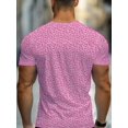 thumbnail image 2 of Men's Pink Leopard Print T-Shirt - Stylish and Comfortable Short Sleeve T-Shirt for Everyday Wear - Perfect for Casual Wear and Fitness Training - Light and Breathable Fabric, 2 of 6