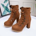 thumbnail image 5 of OKBOP Women's High-Heels Mid Calf Boots-Walking Shoes Women Christmas Fashion Warm Thigh High Winter Bear Paws Adult Womens Boots Womens Boots Clearance, 5 of 7