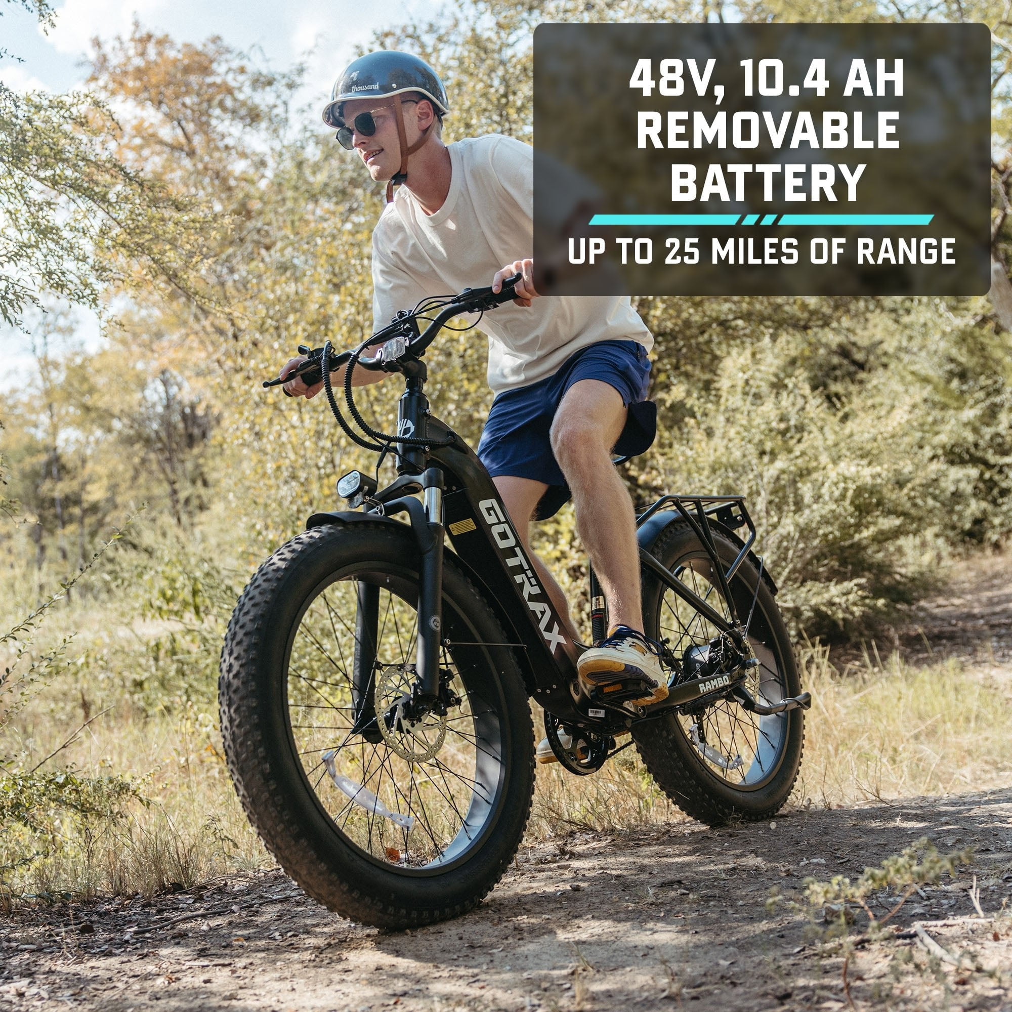 GOTRAX Rambo 500W Fat Tire Electric Bike for Adults,25-Mile Range, 4" off-road Tires, 7-Speed, LED Headlight