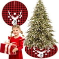 thumbnail image 5 of Leodye Christmas Tree Skirt 35.4" Red Rustic Xmas Tree Skirts Mat,Linen Burlap Buffalo Plaid Edge Decoration for Merry Christmas Party Red Buffalo Christmas Tree Skirt Decorations, 5 of 6