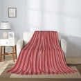 thumbnail image 2 of Disketp Stripes Red White Cozy Flannel Fleece Throw Blanket: Has a velvety texture for All Seasons - Perfect for Women, Men, & Kids"40"x30", 2 of 6