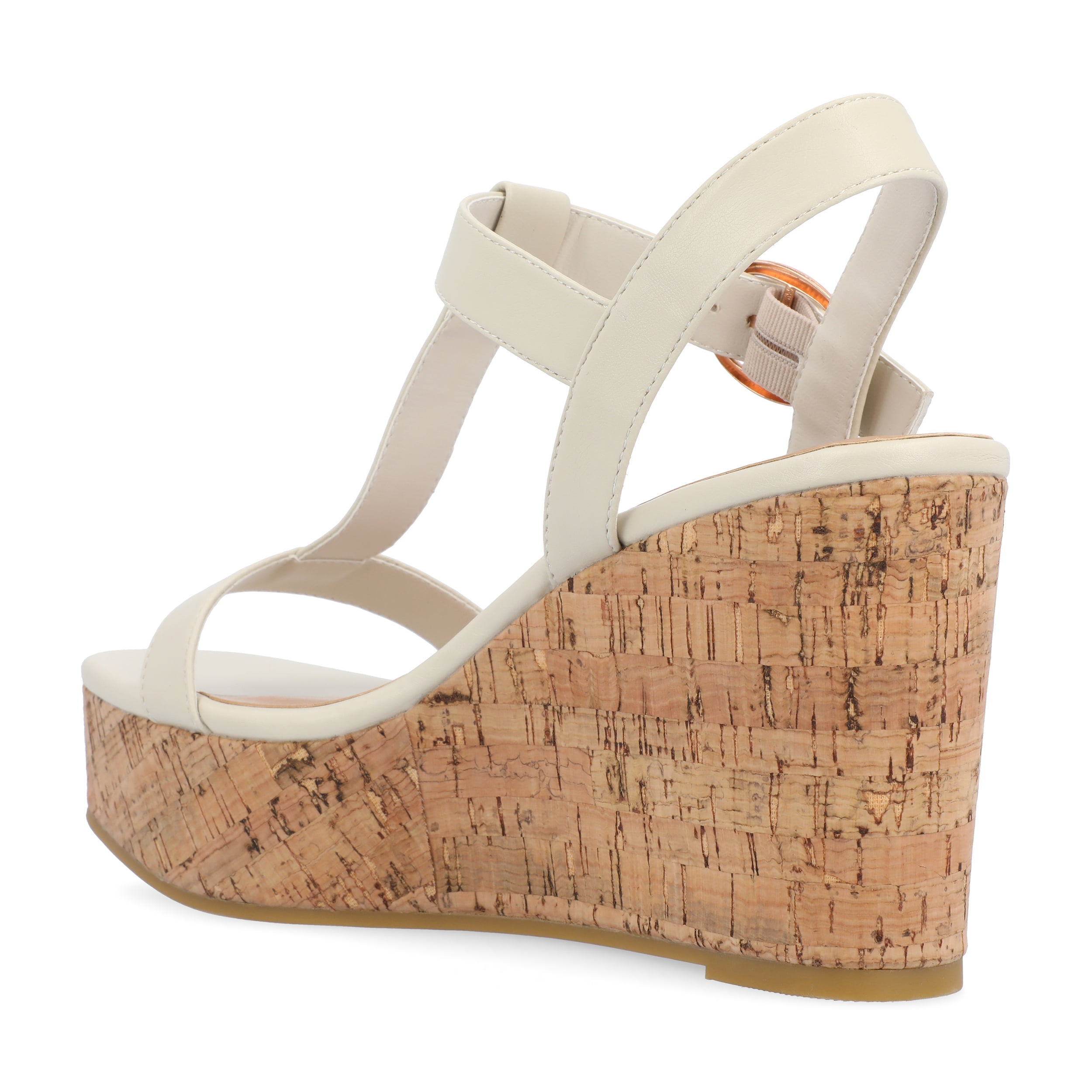 Journee Womens Matildaa Buckle Platform Wedge Sandals