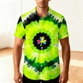 thumbnail image 4 of VgaVtl St Patricks Day Mens Plus Size Shirts Collared Short Sleeve Tops for Men Tie-Dye Leisure Vintage Green Vacation Shirts, 4 of 8