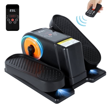 ESL Seated Elliptical for Seniors - Under Desk Leg Exerciser with 12 Speeds, Remote Control, LCD Display, Quiet Electric Pedal Trainer, Home/Office Use, Ideal Gift