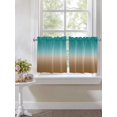 thumbnail image 3 of Half Window Curtains 24 Inches Long, Teal Brown Ombre Window Treatment Curtain Drapes, Turquoise Gradient Modern Abstract Art Short Curtains Tiers for Kitchen Over Sink, 27.5"x24", 2 Panels, 3 of 7