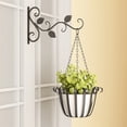 thumbnail image 2 of Hanging Basket Brackets Plant Hook 2 Pack Metal Outdoor Garden Heavy Duty Wall Hook, Hanging Plants Bracket for Lantern Planter Flower Hanger Fence (Black), 2 of 5