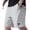 (Casual 12)Gray, variant on Mens Shorts Solid Color Breeches Summer Casual Fashion Pocket Button Elastic Waist Breathable Short Pants