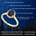 thumbnail image 2 of Gem Stone King 10K Yellow Gold Oval Blue Sapphire and Diamond Engagement Ring for Women (1.79 Cttw, Gemstone Birthstone), 2 of 6