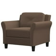 thumbnail image 3 of Bowery Hill Tufted Back Transitional Polyester Microfiber Chair in Brown, 3 of 10