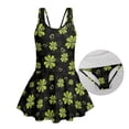 thumbnail image 5 of Xoenoiee Shamrock Heart Print Girls One Piece Sleeveless Swimsuit with Skirt St. Patrick's Day Tropical Kids Ruched Bathing Suit Quick Dry Swimwear Swim Dress, Size 8-9 Years, 5 of 7
