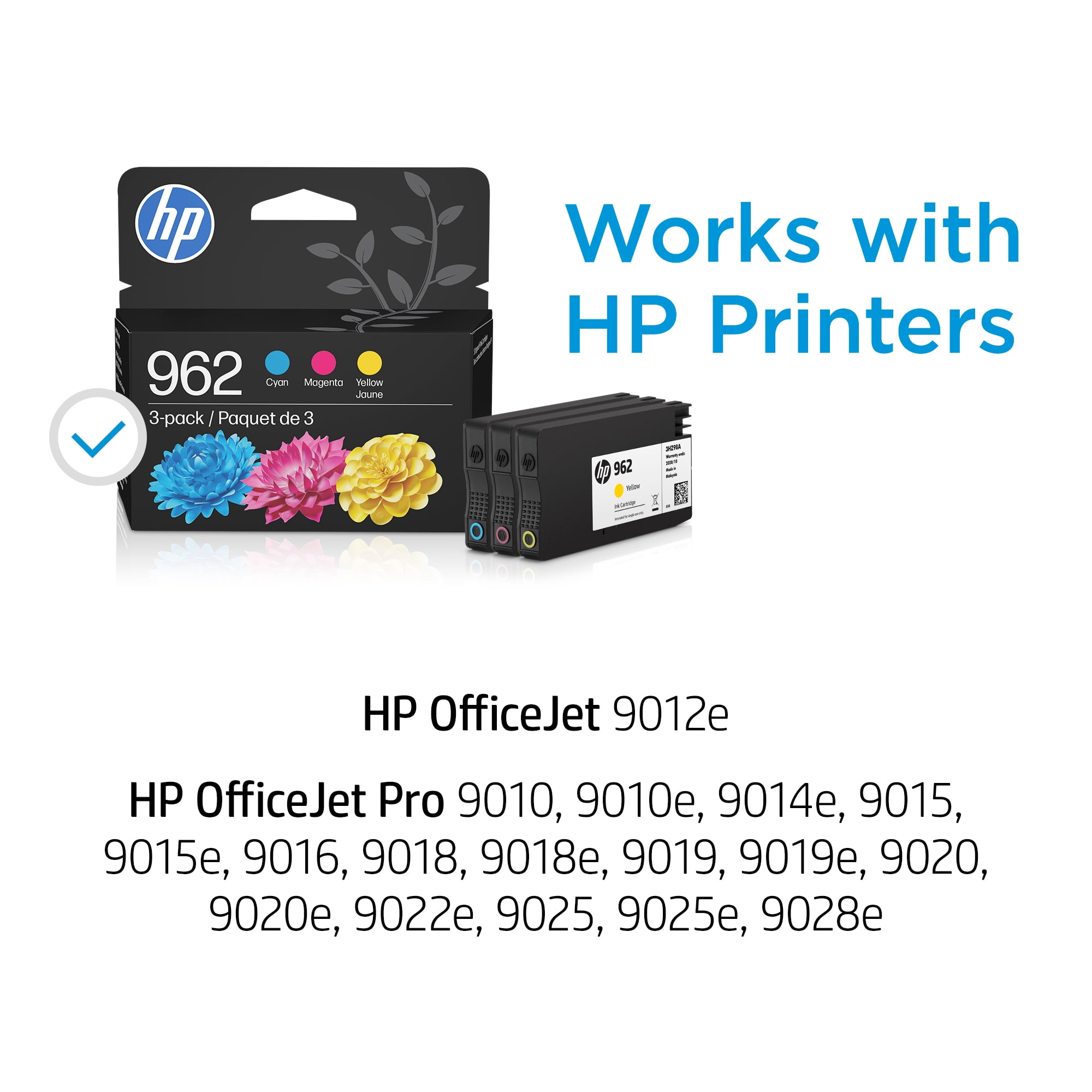 HP 962 Cyan/Magenta/Yellow Ink Cartridge 3-pack