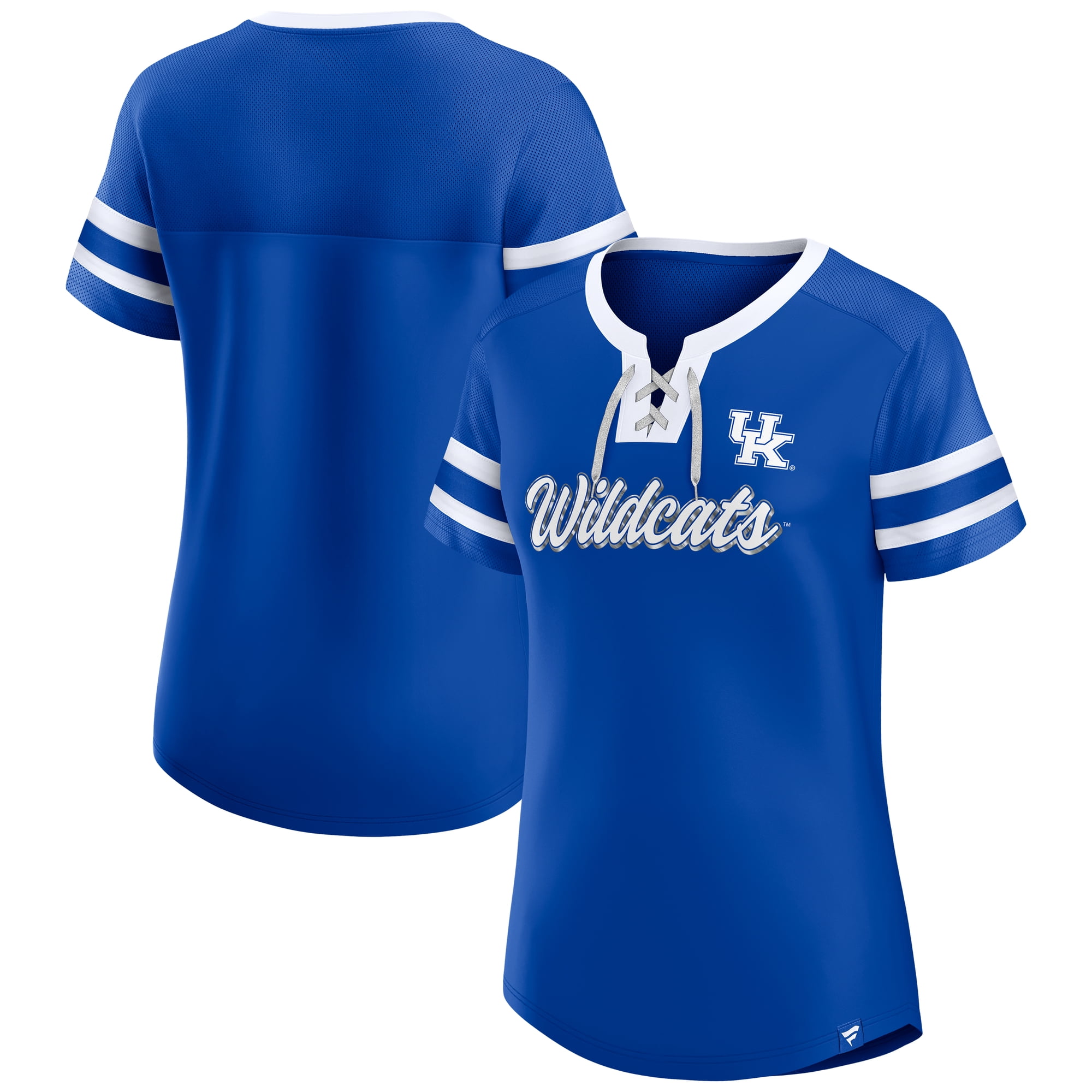Women's Fanatics Royal Kentucky Wildcats Iconic Athena Lace-Up T-Shirt