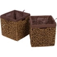 thumbnail image 3 of 10.6" Foldable Seagrass Storage Basket with Liner and Iron Wire Frame by Trademark Innovations (Set of 2), 3 of 4