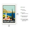 thumbnail image 2 of Italian Lakes Italy - Vintage Travel Poster c.1930 - Master Art Print (Unframed) 13in x 19in, 2 of 4