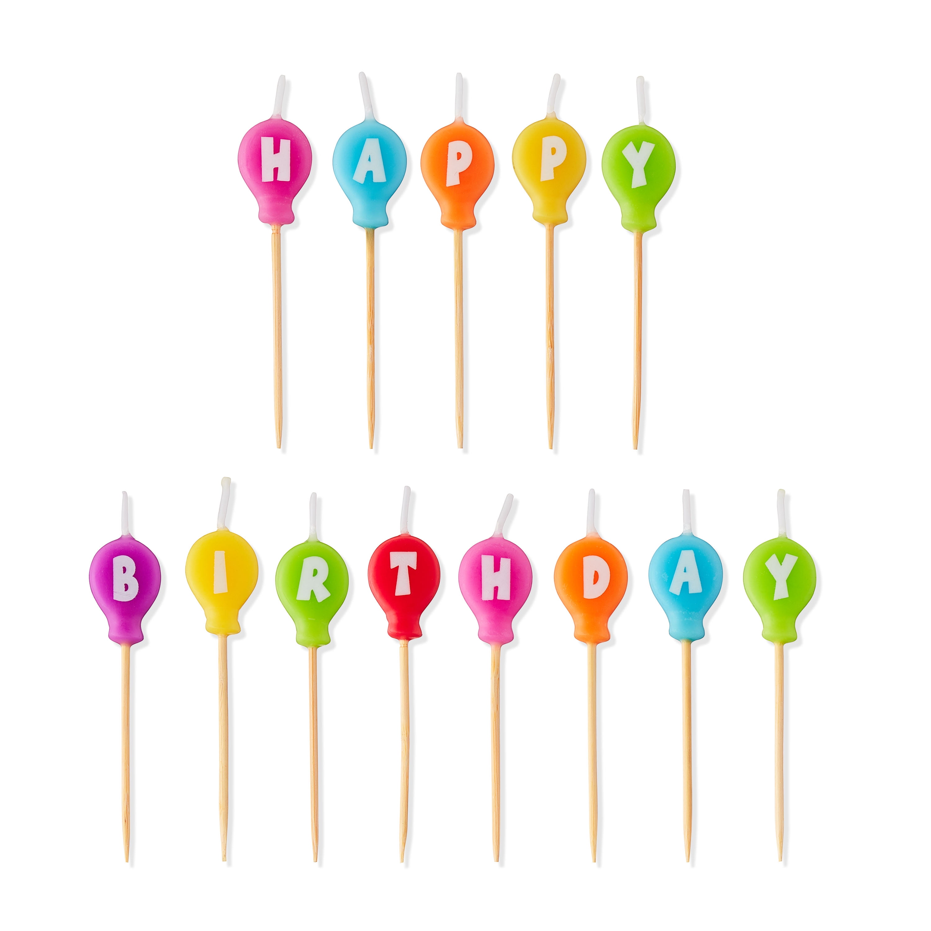 Way To Celebrate Multicolor Happy Birthday Balloon Candles Set 13