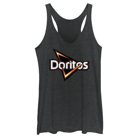 Women's Doritos Triangle Logo Racerback Tank Top Black Heather 2X Large