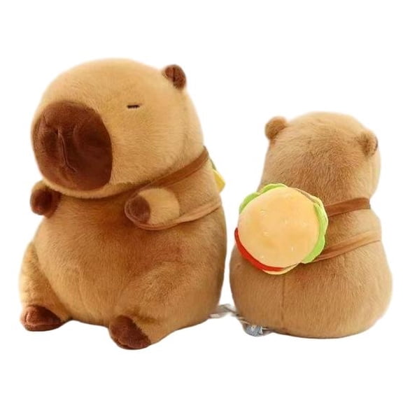 Capibara Plush Toy, Adorable Capibara Stuffed Doll, Perfect Birthday Gift for Kids and Adults (Hamburger-style backpack, 12 Inches)