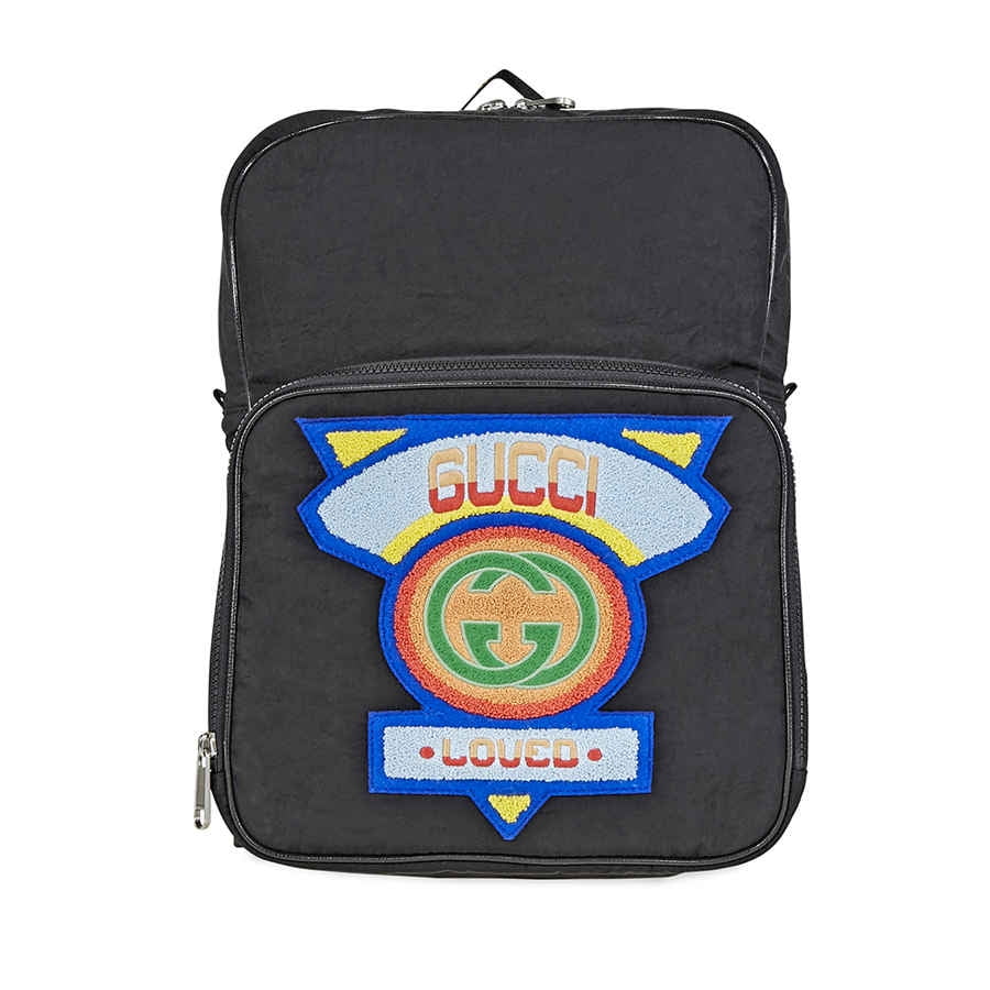 gucci patch backpack