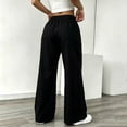 thumbnail image 4 of Maplenight Womens Cotton Linen Pants with Pockets Casual Elastic Waist Drawstring Wide Leg Pants Summer Beach Vacation Trousers, 4 of 6