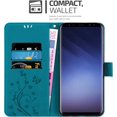 thumbnail image 5 of Funda para Samsung Galaxy S9 en Azul Floral - Funda Protectora con Diseño de Flores con Cierre Magnético, Soporte Horizontal y 3 Ranuras para Tarjetas - Funda Tipo Cartera JM, 5 of 5
