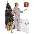 thumbnail image 3 of Mono de Navidad con capucha para mujer, ropa de dormir de lana de manga larga con estampado Retro, pijama de felpa con botones, 3 of 3