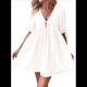 thumbnail image 1 of Vestido Informal de Verano 2025 para Mujer, de Corta, Corte A, con Lazo y Lazo Al Frente, Estilo Babydoll, Holgado y . Crema M, 1 of 10