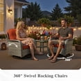 thumbnail image 4 of Ovios 8 Pieces Patio Furniture Outdoor Conversation Set Rattan Wicker Outside Sectional Sofa with Swivel Chairs & Solar Light Table, Orange Red, 4 of 9