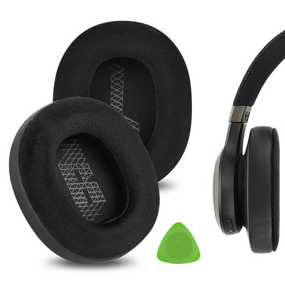 Geekria Comfort Hybrid Velour Replacement Ear Pads for JBL Live 650 BTNC, Lifestyle E65BTNC, Duet NC, Live 660 BTNC Headphones Ear Cushions (Black)