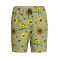 thumbnail image 6 of Daiia Sage Green With Sunflowers Mens Woven Stretch Pajama Short,Short Pajama Pants-X-Large, 6 of 7