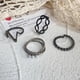 thumbnail image 5 of Anillos para mujer, regalos para mujer, 4 piezas/juego, anillo de nudillos con cadena negra con personalidad vintage, 5 of 5