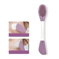 thumbnail image 2 of Hiroekza Double-Sided Silicone Mask Brush for Deep Pore Cleansing & Exfoliation - Soft, Reusable & Easy to Clean Purple, 2 of 9